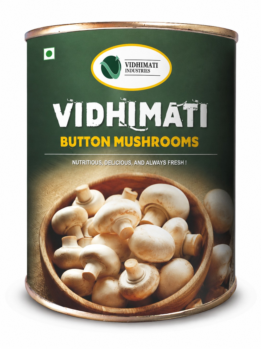 Button Mushrooms can by Vidhimati Industries