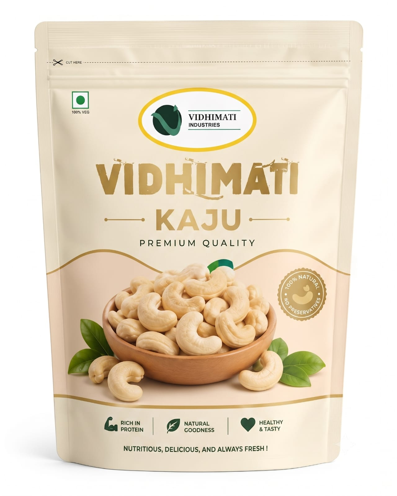 Premium Cashew (Kaju) can by Vidhimati Industries